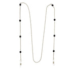 1928 Jewelry Black Beaded Eyeglass Holder Chain Necklace 32"