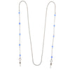 1928 Jewelry Blue Faux Cats Eye Bead Eyeglass Holder Chain Necklace 32