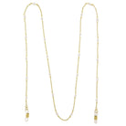 1928 Jewelry White Beaded Eyeglass Holder Chain Necklace 32"