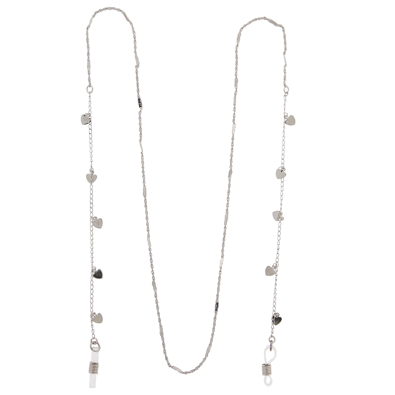 1928 Jewelry Heart Charms Eyeglass Holder Chain Necklace 32"