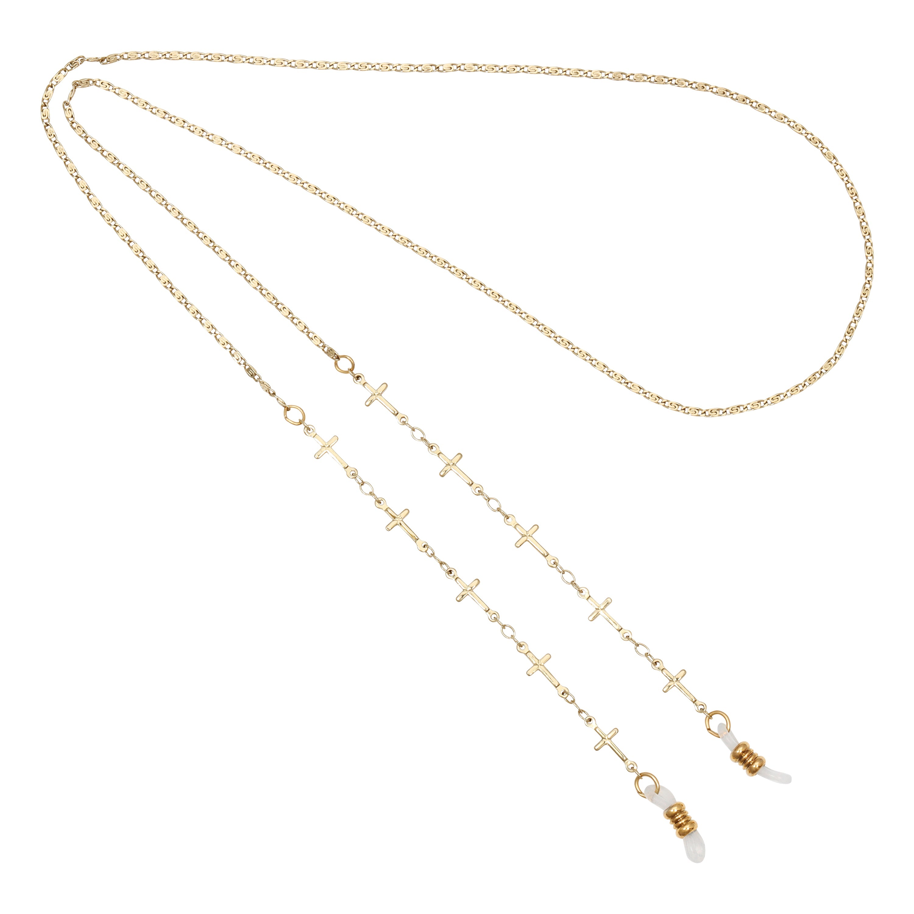 1928 Jewelry Cross Link Eyeglass Holder Chain Necklace 32"