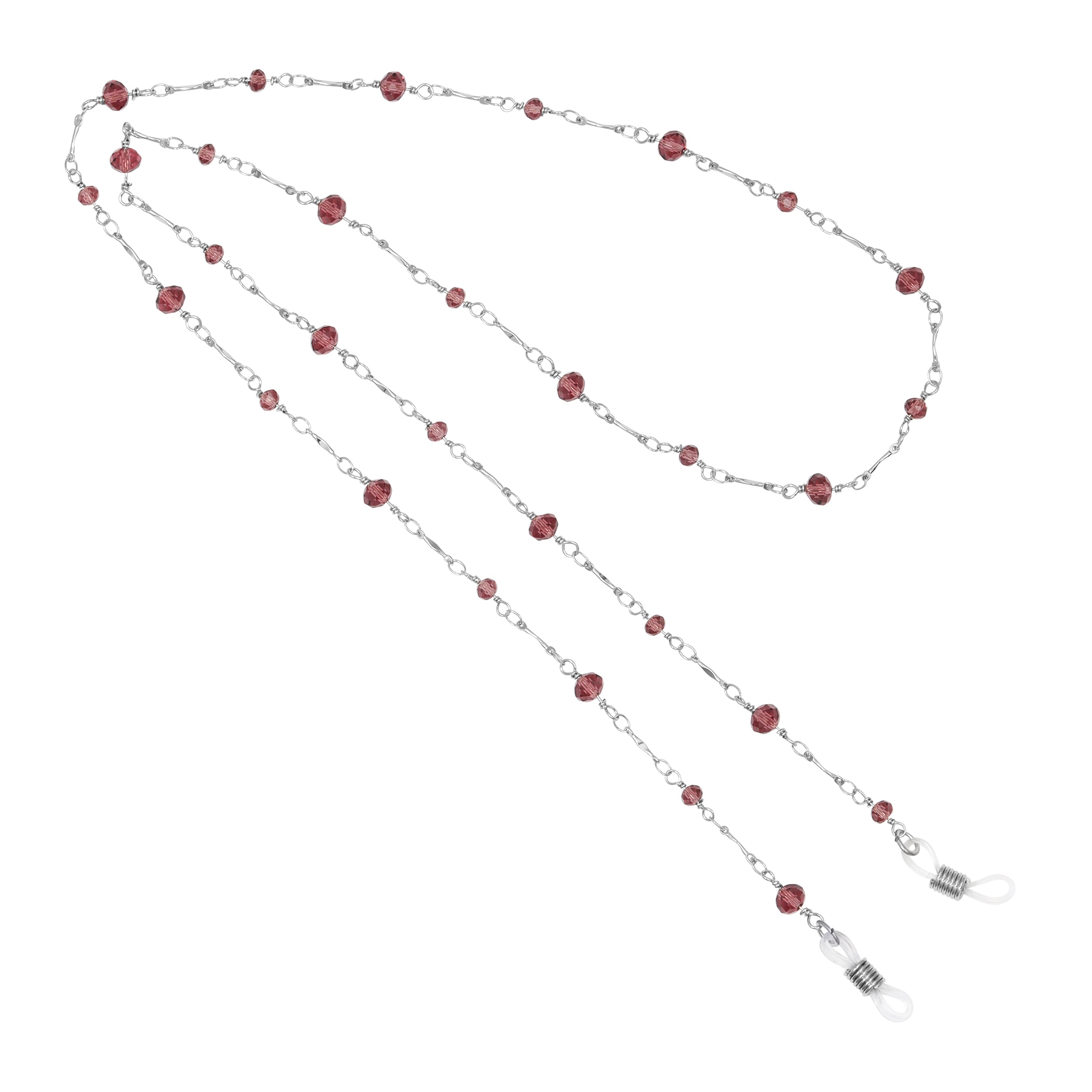 1928 Jewelry Amethyst Crystal Eyeglass Holder Chain Necklace 32"