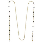 1928 Jewelry Multi Black Bead Eyeglass Holder Chain Necklace 32"