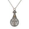 1928 Spiritual Medi Cross Filigree Sliding Magnifying Glass Crystal Necklace 30