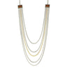 1928 Jewelry Two Tone Multi Chain Square Gemstone Necklace 32
