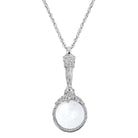 1928 Jewelry Floral Magnifying Glass Pendant Necklace 30" - Magnification Power: 4-5X