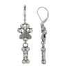 1928 Jewelry Paw & Clear Crystal Bone Dangling Earrings