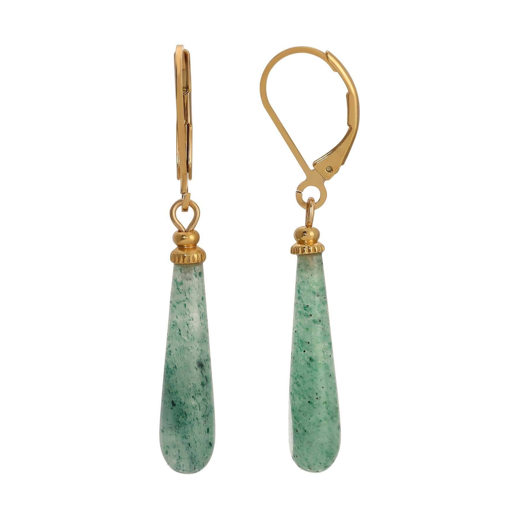 1928 Jewelry Teardrop Gemstone Drop Earrings