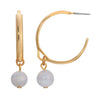 1928 Jewelry Round Gemstone Gold Hoop Earrings
