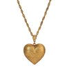 1928 Jewelry Gold Etched Floral Heart Pendant Necklace 16