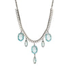 1928 Jewelry Atlantis Aqua Blue Oval Glass Crystal Drop Necklace 16