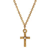 1928 Jewelry Round Crystal Gold Spiritual Cross Pendant Necklace 15