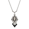 1928 Jewelry Black Diamond Crystal Cameo Drop Necklace 16