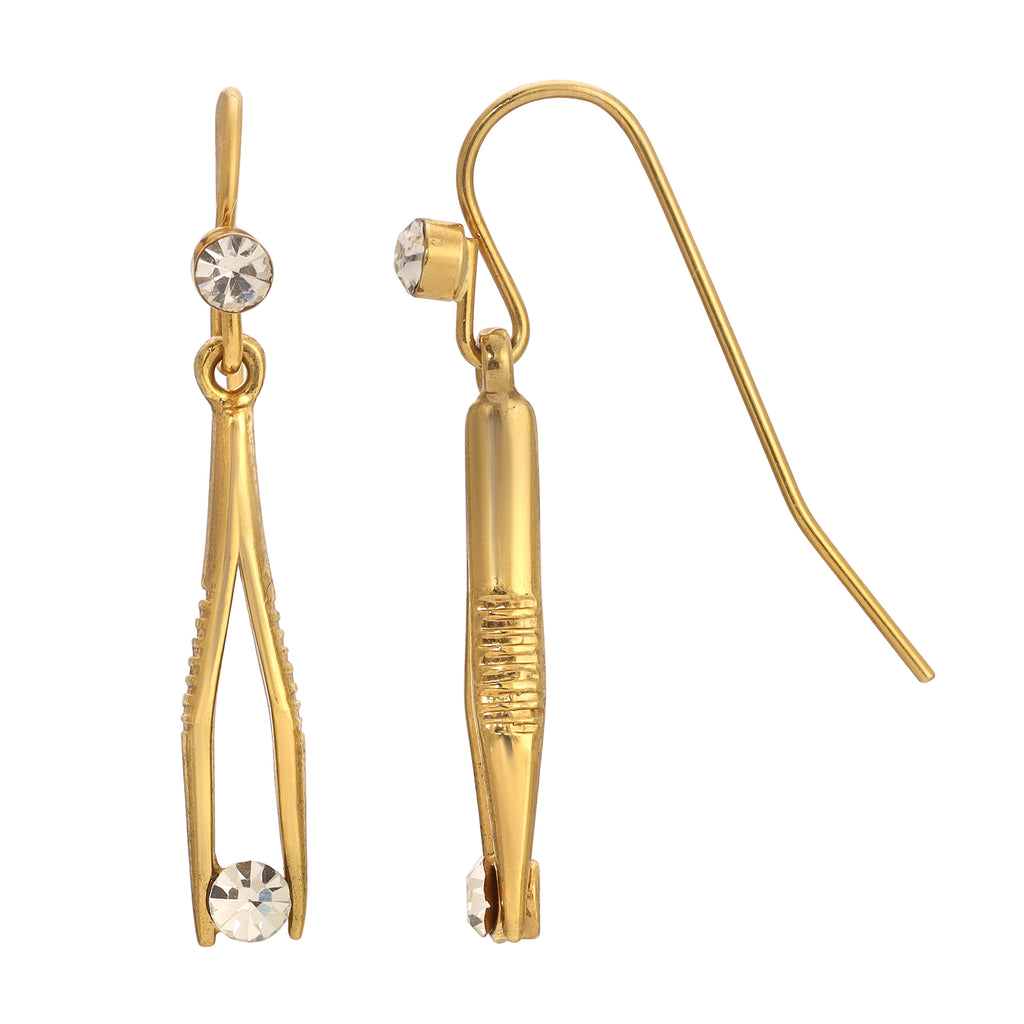 1928 Jewelry Crystal Tweezer Drop Earrings
