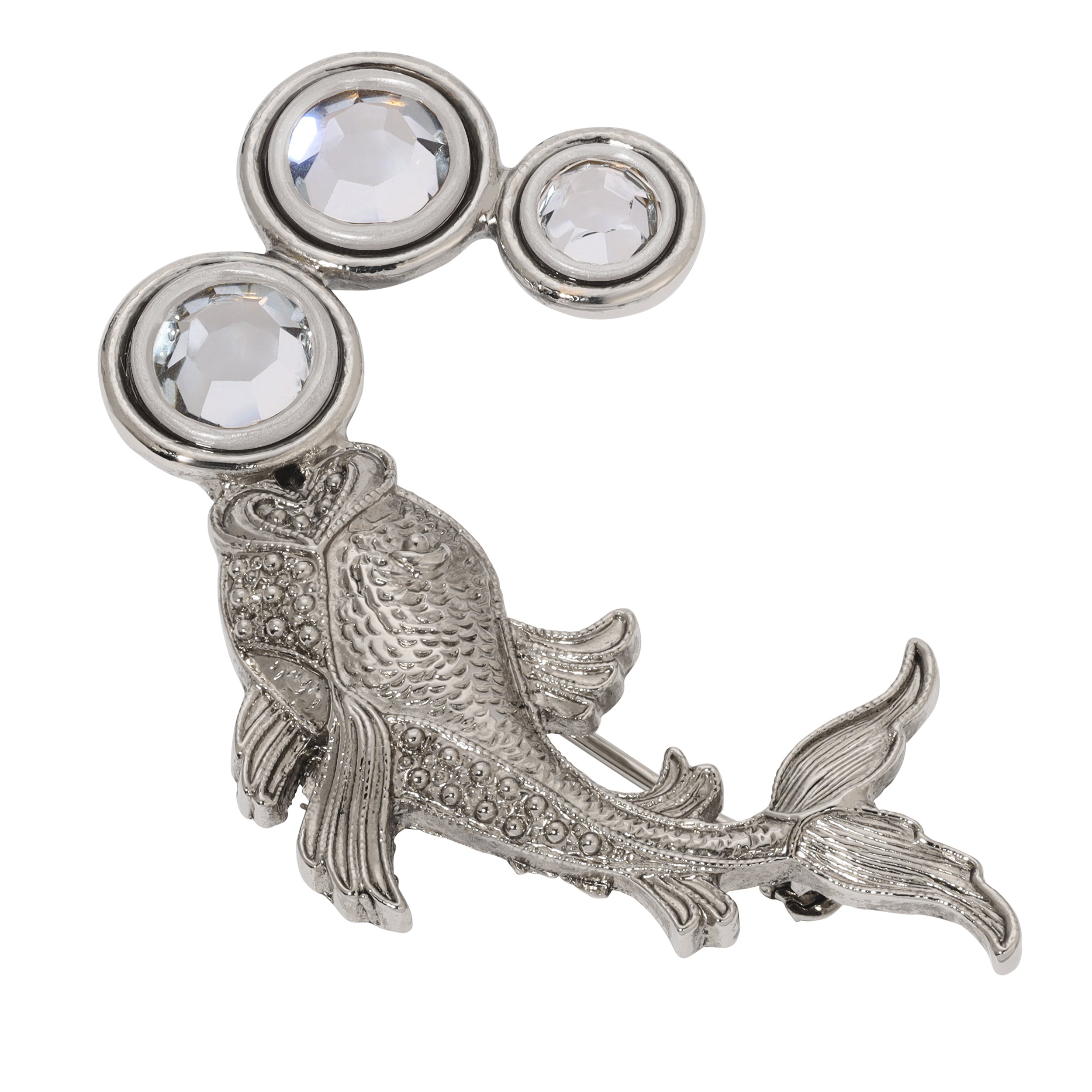 1928 Jewelry Koi Fish Crystal Channel Bubbles Brooch