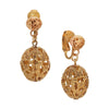 1928 Jewelry Double Filigree Bead Clip Earrings
