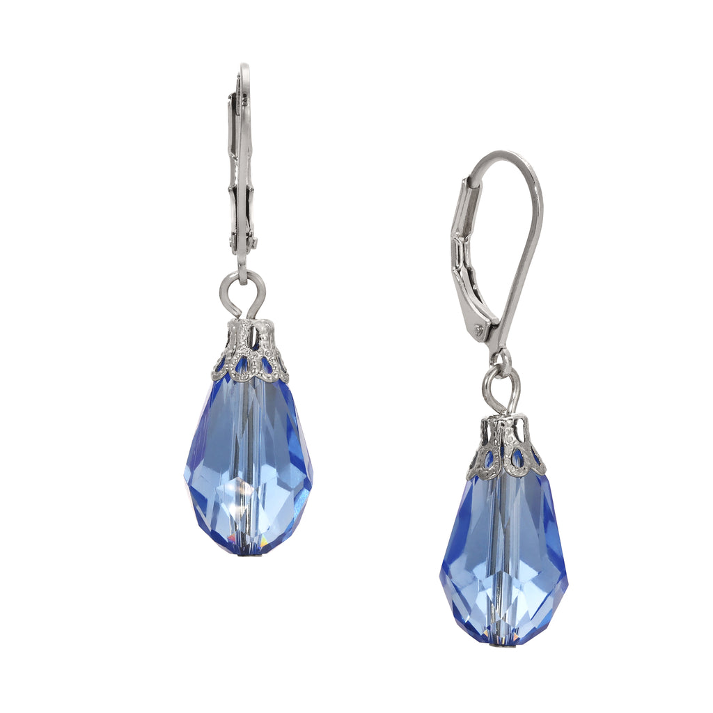 1928 Jewelry Teardrop Crystal Bead Allure Drop Earrings