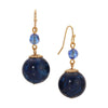 1928 Jewelry Twilight Blue Crystal And Bead Dangle Earrings