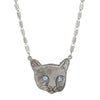 1928 Jewelry Meow Meow Blue Crystal Eyes Pendant Necklace 17