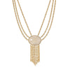 1928 Jewelry Triple Chain Riverstone Gemstone Tassel Necklace 15