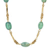 1928 Jewelry Rustic Emerald Green AB Glass Bead Necklace 16