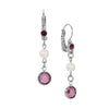 1928 Jewelry Amethyst & Pearl Elegance Dangling Earrings