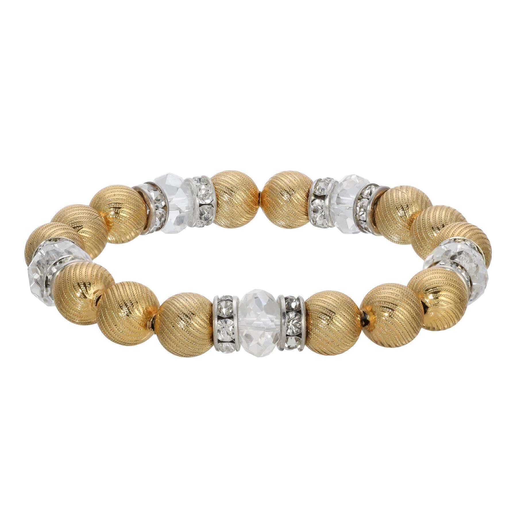 1928 Jewelry Swirl Bead & Crystal Stretch Bracelet