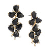 1928 Jewelry Melange Black Stone Crystal Post Dangle Earrings