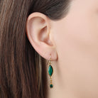 1928 Jewelry Emerald Garden Stone Dangling Earrings