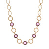 1928 Jewelry Rodeo Link Round Amethyst Channel Crystal Necklace 16
