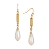1928 Jewelry Opulent Teardrop Faux Pearl Dangling Earrings
