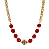 1928 Jewelry Ruby Red Crystal Weaved Steel Chain Necklace 16