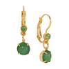 1928 Jewelry Peridot Crystal and Green Round Moonstone Drop Earrings