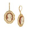 1928 Jewelry Victorian Lady Silhouette Cameo Drop Earrings
