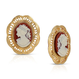 Victorian Grace Cameo Clip On Earrings