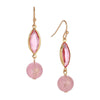 1928 Jewelry Roseate Paradise Navette Light Rose Pink Austrian Crystal Pink Bead Dangling Earings