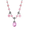 1928 Jewelry Roseate Paradise Peppermint Pink Rose Austrian Crystal Briolette Pendant Necklace 16