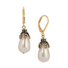 1928 Jewelry AB & Fuchsia Crystal White Teardrop Faux Pearl Drop Earrings