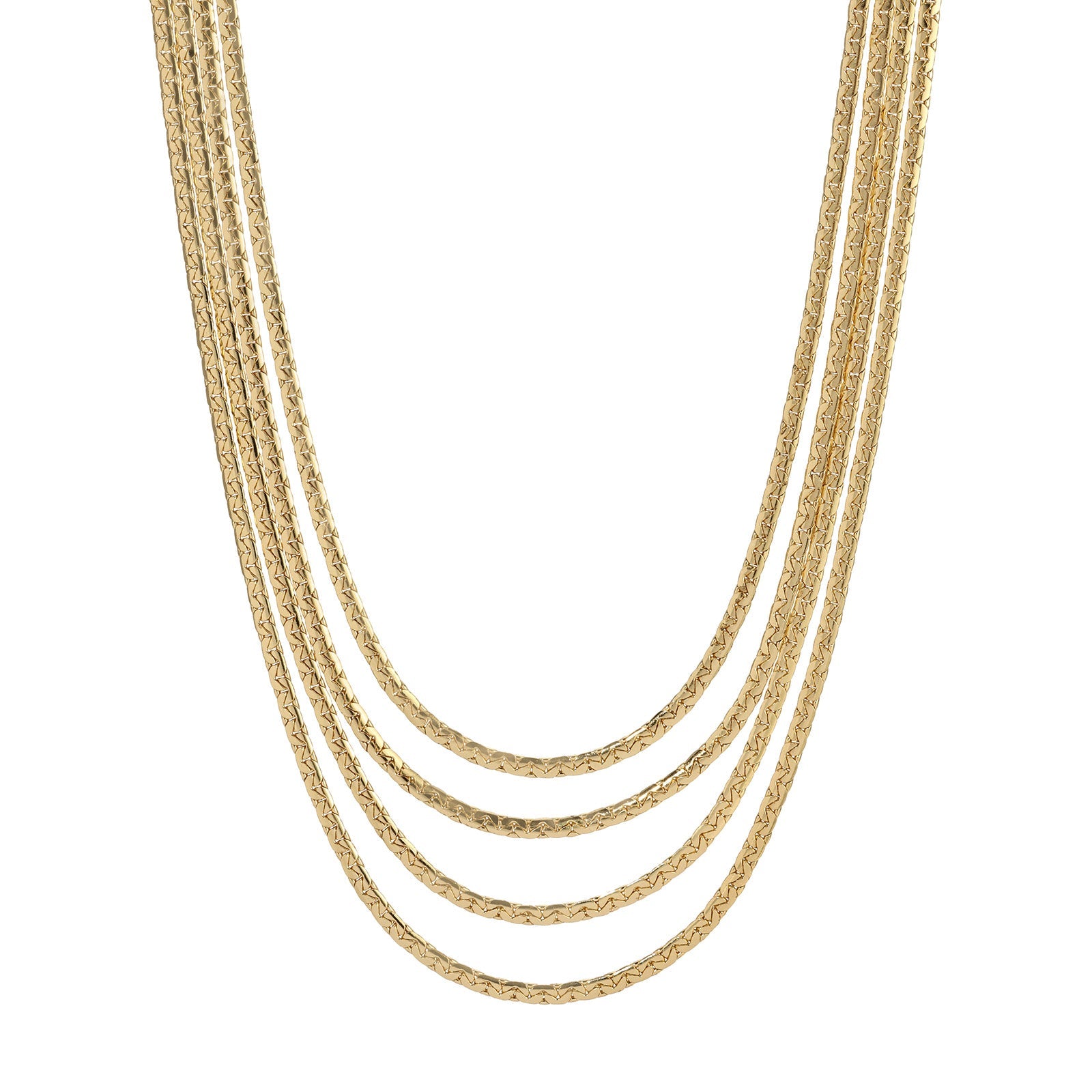 1928 Jewelry 4 Layer Gold Chain Necklace 16" + 3" Extension