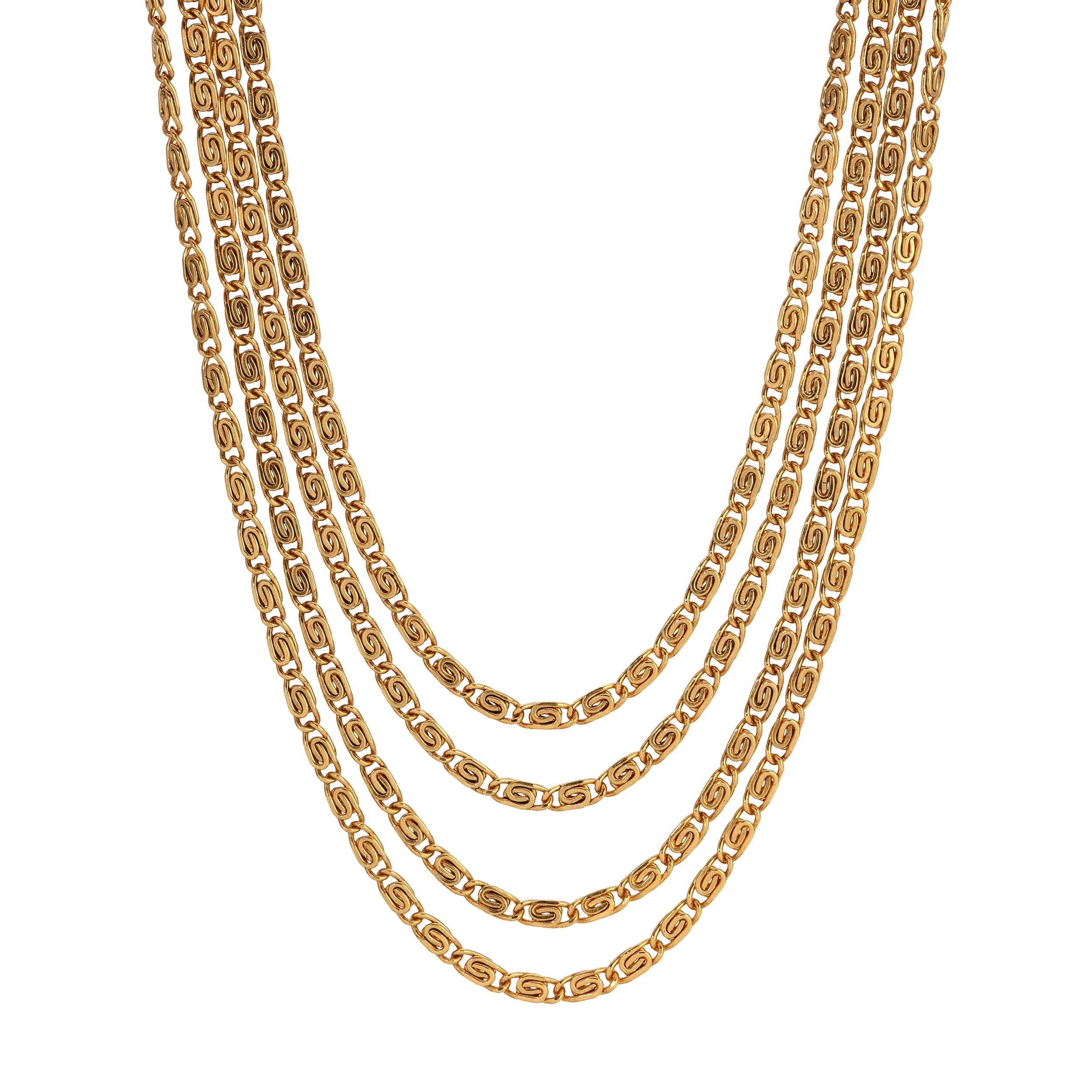1928 Jewelry Multi Strand Gold Scroll Necklace 16" + 3" Extension