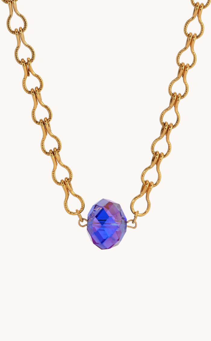 Lt. Sapphire Blue AB Crystal Necklace