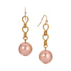 1928 Jewelry Rosabella Round Raspberry Faux Pearl Ladder Chain Dangle Earrings