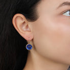 1928 Jewelry Oceanic Sapphire Blue Fluted Stone Drop Earrings