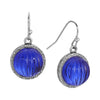 1928 Jewelry Oceanic Sapphire Blue Fluted Stone Drop Earrings