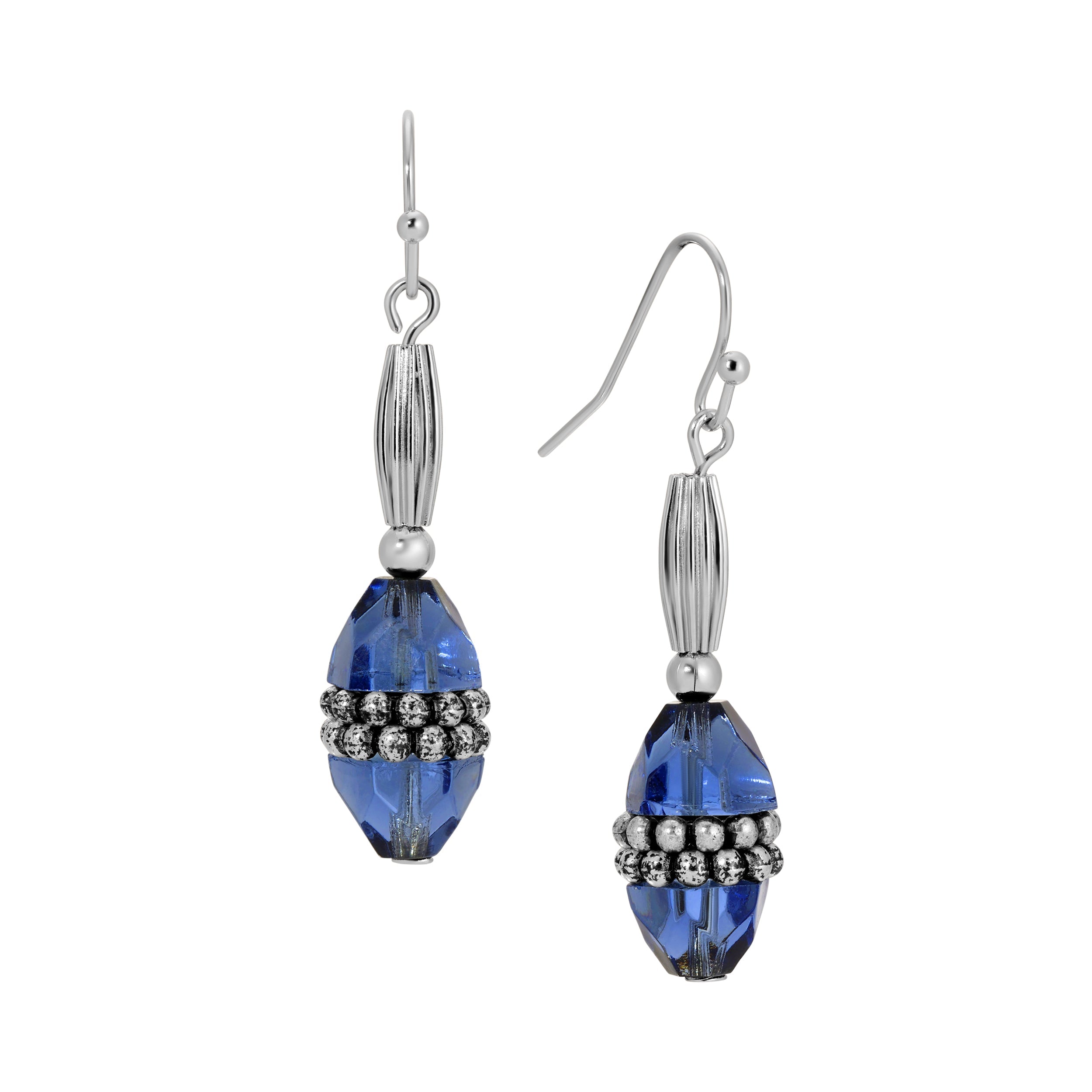 1928 Jewelry Montana Blue Bead Dangle Earrings