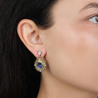 1928 Jewelry Crystal Sapphire Embrace Post Drop Earrings