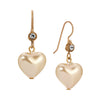 1928 Jewelry Puffed Faux Pearl Heart Drop Earrings