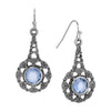 1928 Jewelry Deco Light Sapphire Channel Crystal Drop Earrings