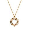Porcelain Rose & Faux Pearl Flowers Pendant Necklace 16
