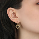 1928 Jewelry Topaz Crystal Open Heart Wire Drop Earrings